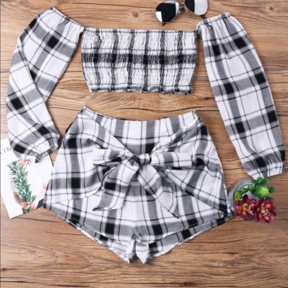 Zaful Tops - Black And White Two-Piece